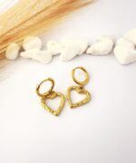 Pendientes Corazón Bañados en Oro 18K