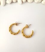 Aros Media Luna Enchapado en Oro 18K