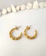Aros Media Luna Enchapado en Oro 18K - Imagen 2
