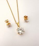 Set de Collar y Aros Bañados en Oro 18K - Imagen 2