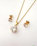 Set de Collar y Aros Bañados en Oro 18K