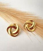 Aros Enroscados Enchapados en Oro 18K