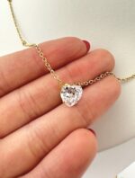 Collar Corazon Brillante Enchapado en Oro 18K - Imagen 2