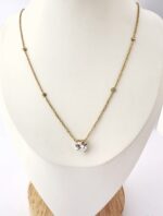 Collar Corazon Brillante Enchapado en Oro 18K