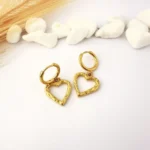 Pendientes Corazón Bañados en Oro 18K