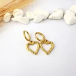 Pendientes Corazón Bañados en Oro 18K - Imagen 3