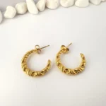 Aros Media Luna Enchapado en Oro 18K - Imagen 2