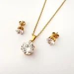 Set de Collar y Aros Bañados en Oro 18K