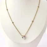 Collar Corazon Brillante Enchapado en Oro 18K